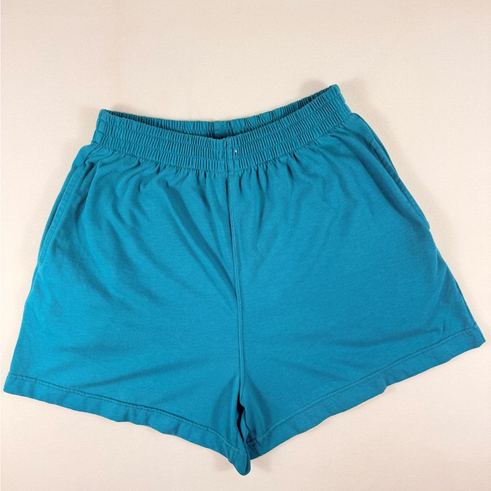 Vintage Paris Sport Club Relaxed Elastic-Waist Green Shorts